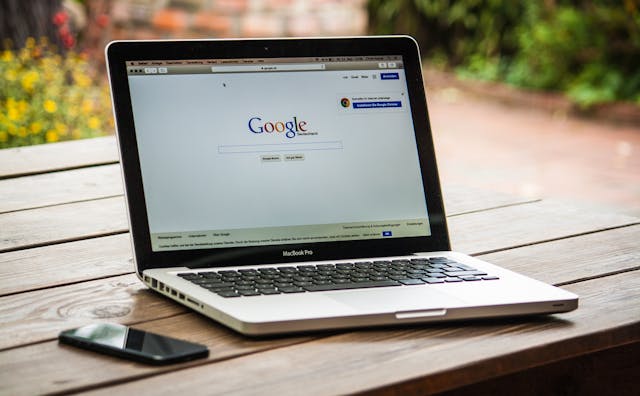 computer with google open showing SEO optimization